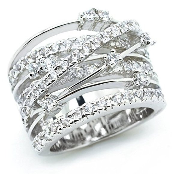 🎀 Multi Layer Exquisite Shiny Zircon Stackable Rings for Women, EVGG1310 - Picture 1 of 7